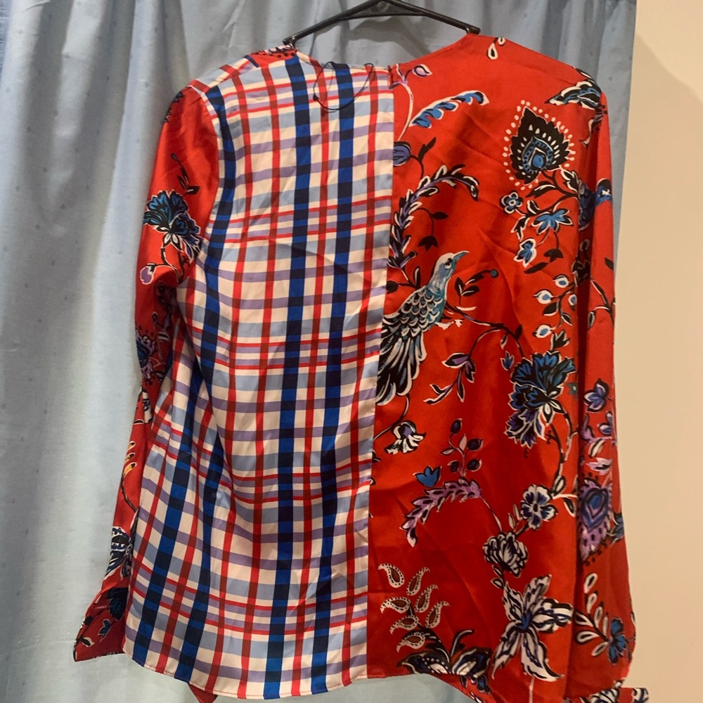 Zara long sleeve silk top